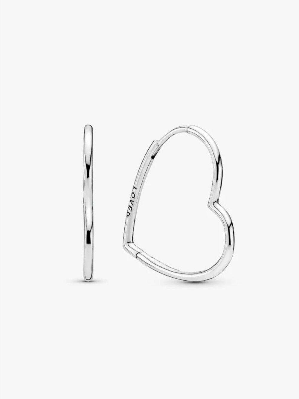 Pandora Asymmetrical Heart Hoop Earrings
